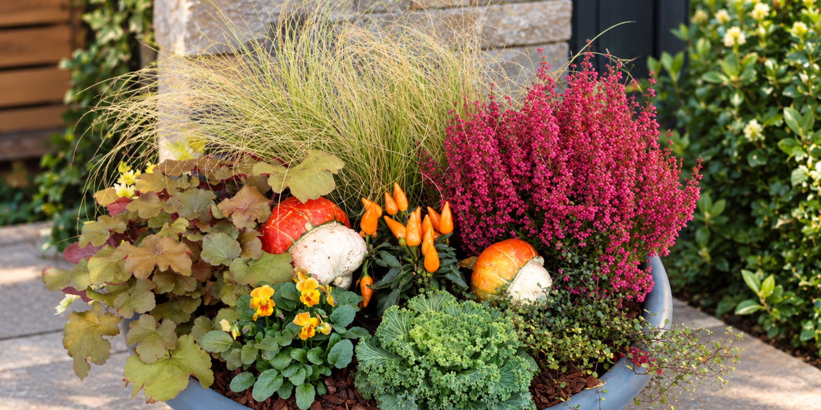 Skleda jesen pumpkin capiscum grass Banner